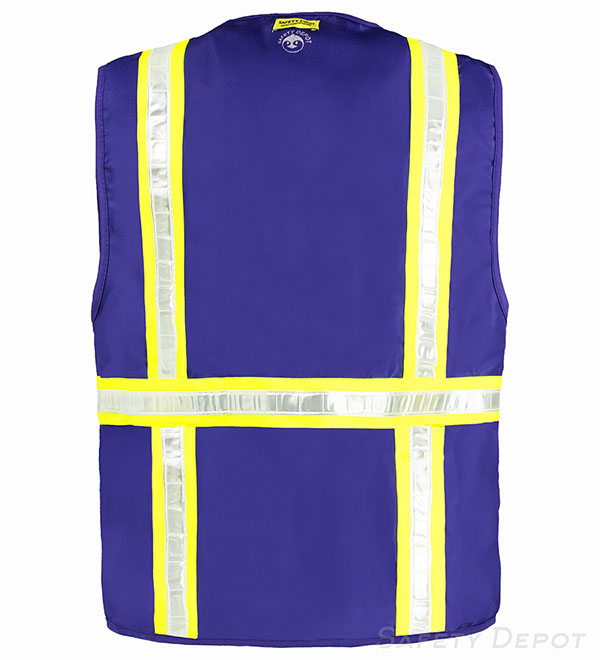 8038APRP Purple Reflective Safety Vest MultiPocket Zipper